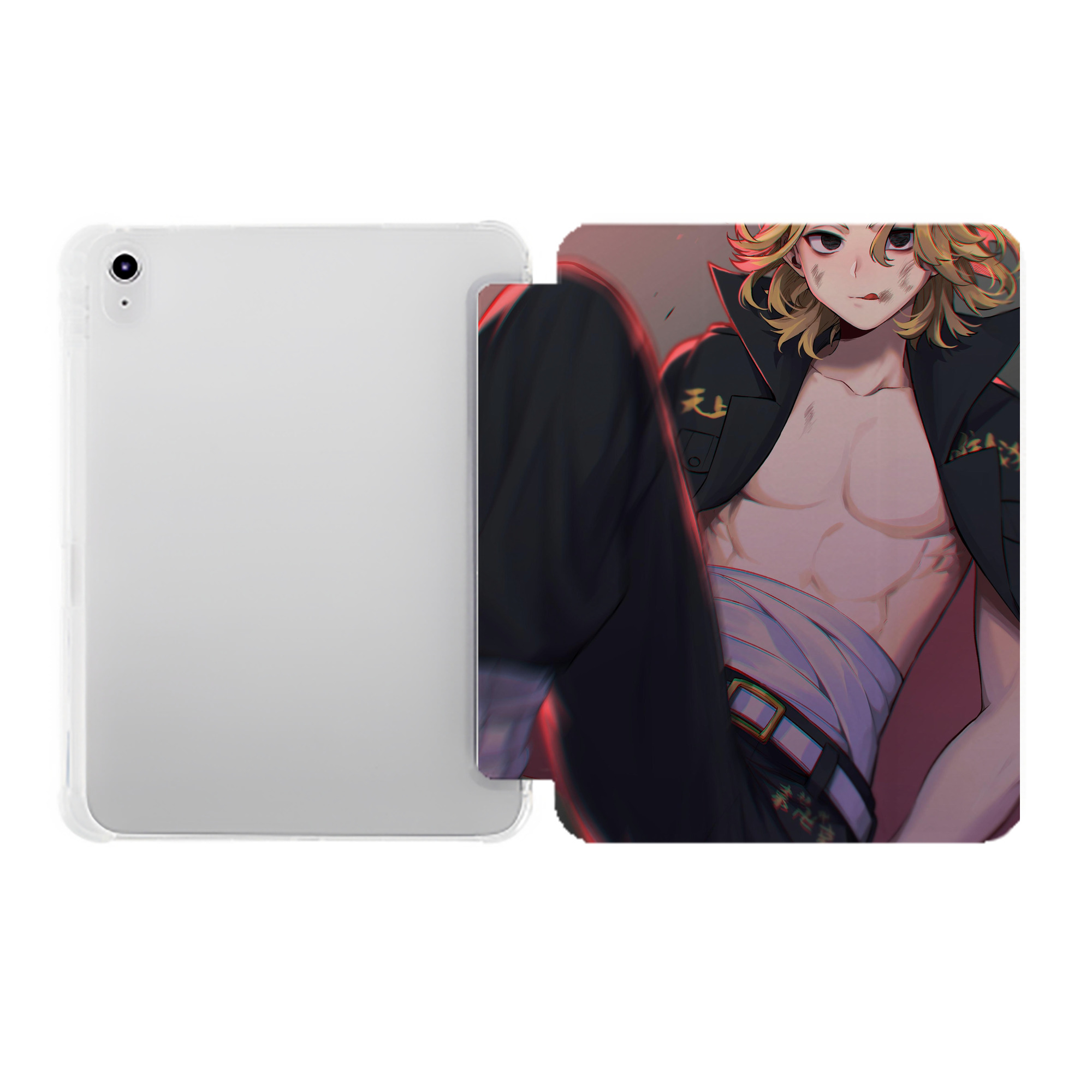 （画像用） 東京リベンジャーズ Tokyo Revengers IPad ケース ペン収納付き 三つ折りスタンド PUレザー×シリコン 対応機種9.5/10.5/10.9インチ